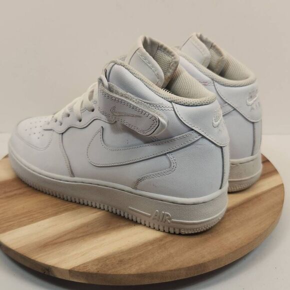 Nike Air Force 1 One Mid Triple White Leather Original 315123-111 Size 9 Mens - Picture 5 of 9